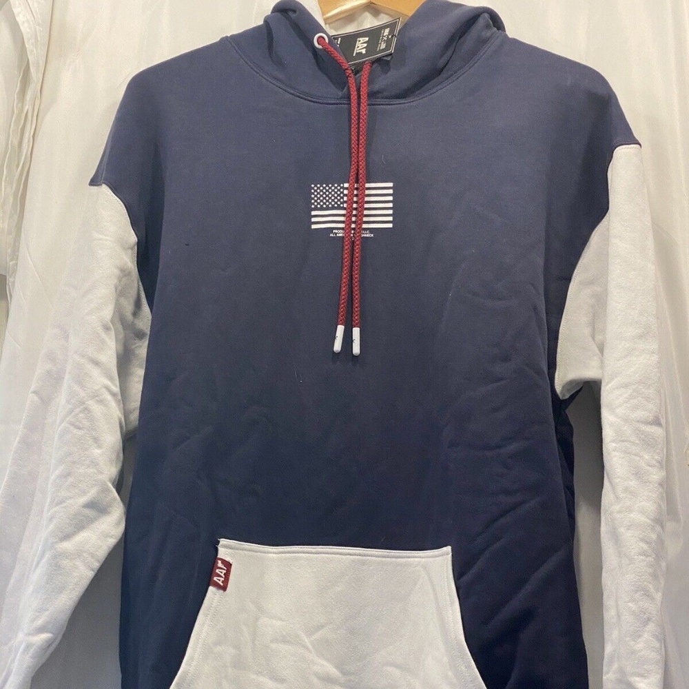AAF all american roughneck blue hoodie new with tags with pocket medium